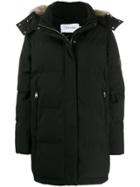 Calvin Klein Faux-fur Hooded Jacket - Black