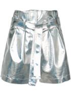 Pinko Holographic Shorts - Silver