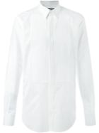 Dolce & Gabbana Pleated Bib Shirt, Men's, Size: 42, White, Cotton/silk