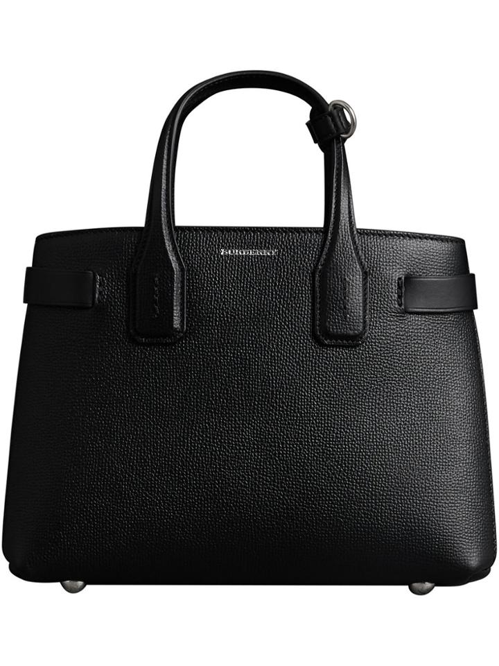 Burberry The Small Banner In Leather - Black