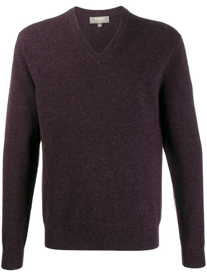 N.peal The Burlington V-neck Jumper - Purple