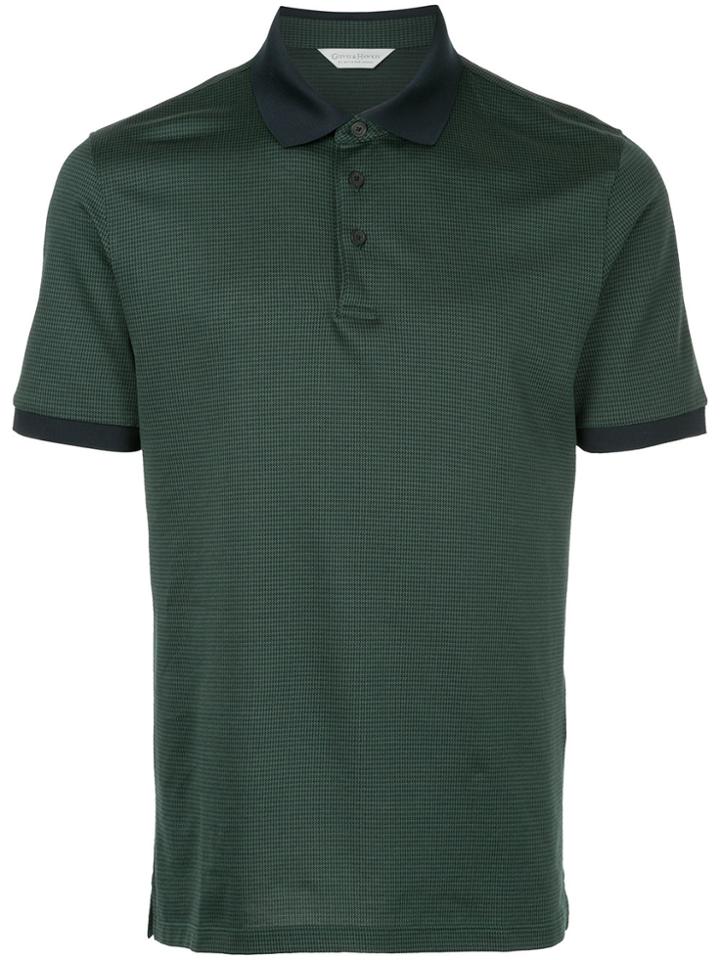 Gieves & Hawkes Houndstooth Polo Shirt - Green