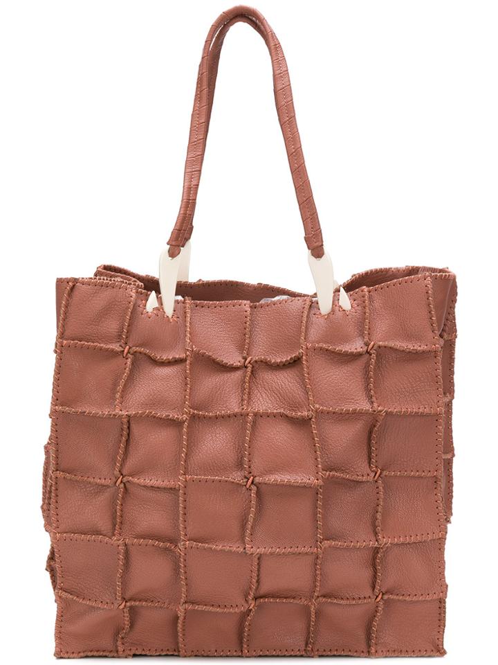 Jamin Puech Square Print Tote Bag - Brown