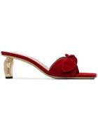 Rejina Pyo Lottie Xx Bow Embellished Suede Sandals - Red