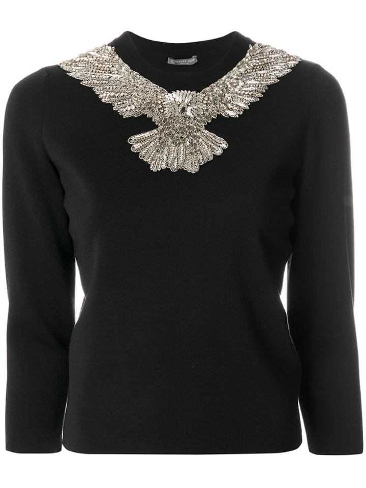 Alexander Mcqueen Embellished Wing Top - Black