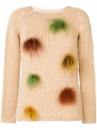 Blugirl Fur Trim Jumper - Nude & Neutrals