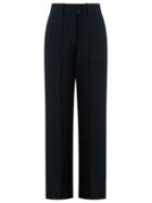 Gloria Coelho Straight Leg Trousers, Women's, Size: 38, Blue, Acetate/polyester