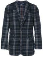 Comme Des Garçons Pre-owned Tartan Fitted Blazer - Blue