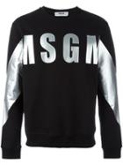 Msgm Logo Print Sweatshirt, Men's, Size: Small, Black, Cotton