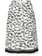 Miu Miu Logo Print Skirt - White