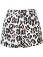 Joie Leopard Print Shorts, Women's, Size: 4, White, Cotton/linen/flax