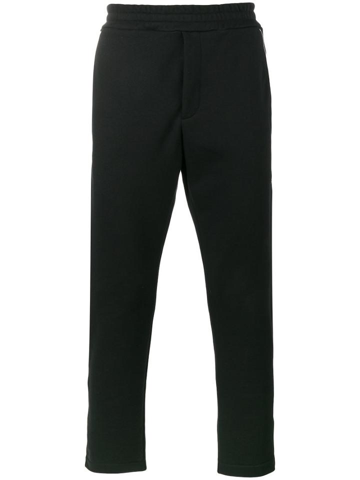 Alexander Mcqueen - Zip Detailed Tapered Trousers - Men - Cotton - Xs, Black, Cotton