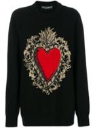Dolce & Gabbana Sacred Heart Embroidered Sweater - Black