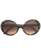 Oliver Goldsmith Round Frame Sunglasses, Women's, Brown, Acetate