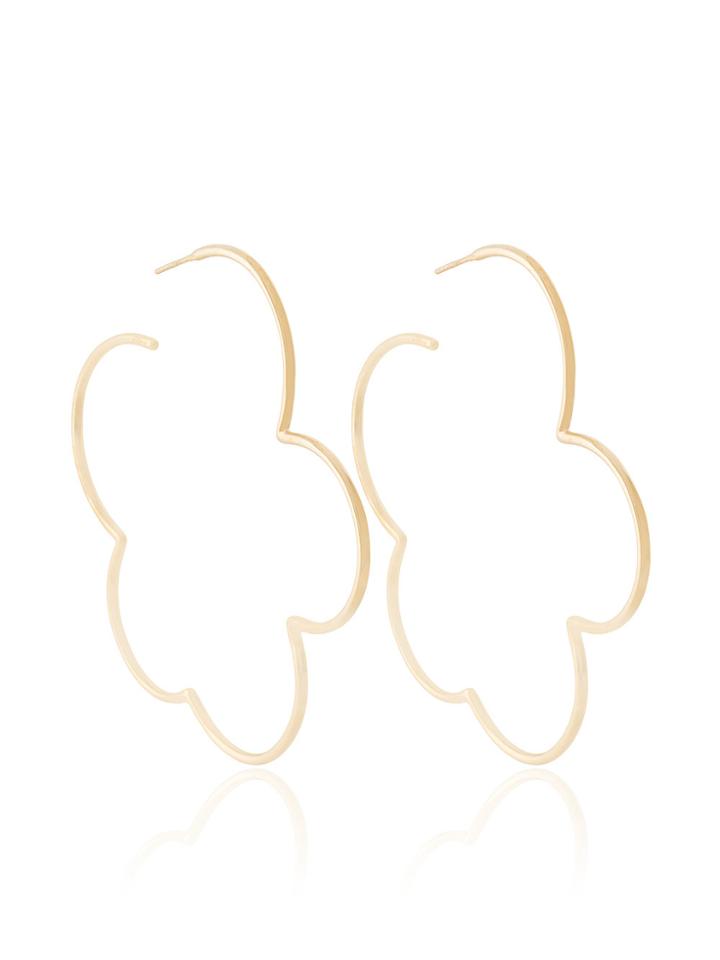 Simone Rocha Flower Hoop Earrings - Metallic
