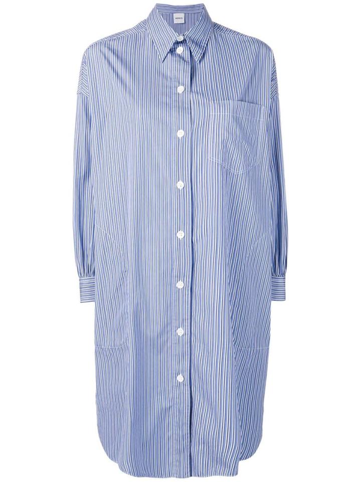 Aspesi Asymmetric Shirt Dress - Blue