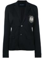 Ralph Lauren - Embroidered Emblem Blazer - Women - Cotton/polyester/spandex/elastane - 8, Black, Cotton/polyester/spandex/elastane