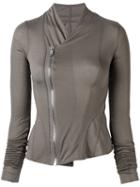 Rick Owens Lilies Off Centre Fastening Jacket, Women's, Size: 40, Grey, Viscose/cotton/polyamide
