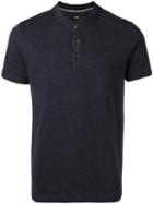 Boss Hugo Boss Collarless Polo Shirt, Men's, Size: Medium, Black, Cotton/polyester