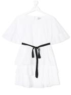Douuod Kids Teen Belted T-shirt Dress - White