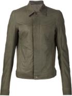 Rick Owens Classic Buttoned Jacket, Men's, Size: 48, Green, Cotton/leather