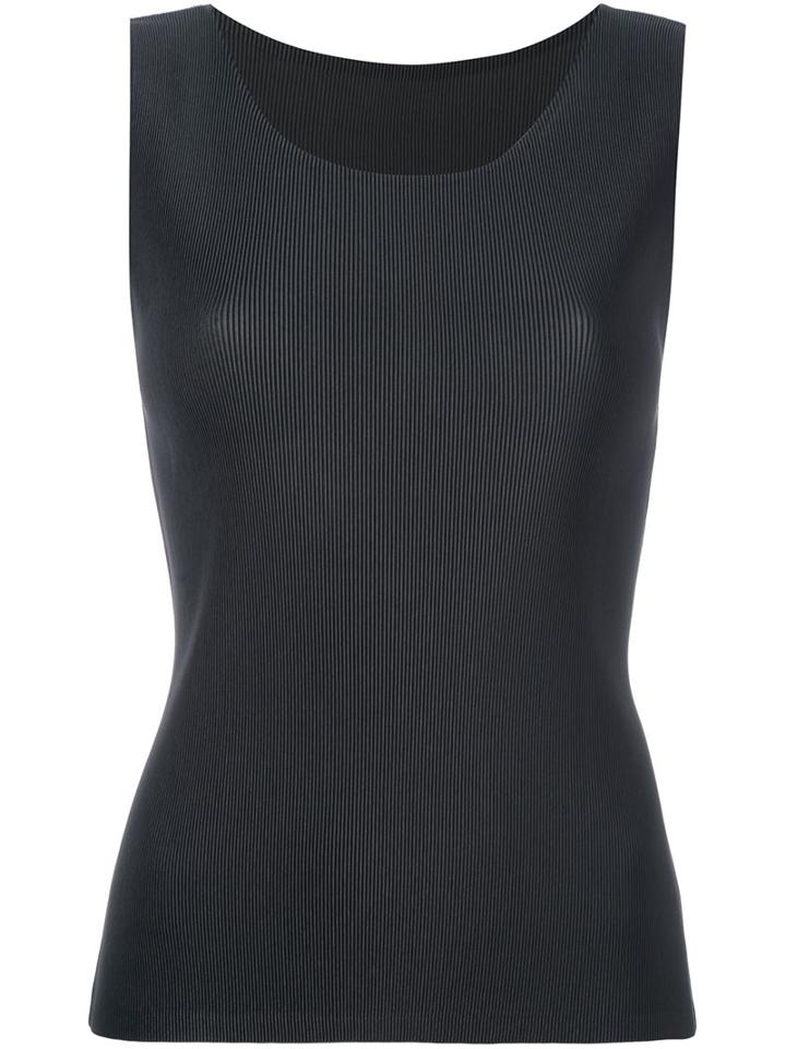 Pleats Please By Issey Miyake Micro Pleat Tank Top, Women's, Size: 3, Black, Polyester