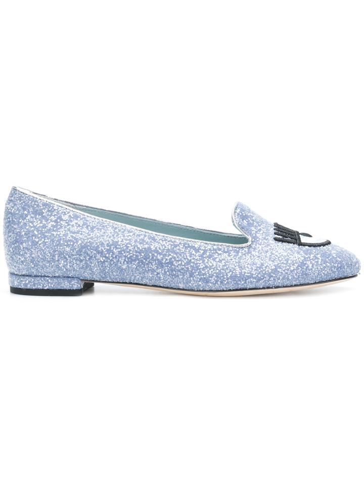 Chiara Ferragni Logomania Loafers - Blue