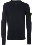 Stone Island Logo Patch Sweater - Blue