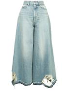 Maison Mihara Yasuhiro Distressed Wide-leg Jeans - Blue