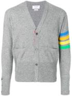 Thom Browne V-neck Striped Sleeve Cardigan - Grey