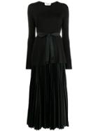 's Max Mara Pleated Midi Dress - Black