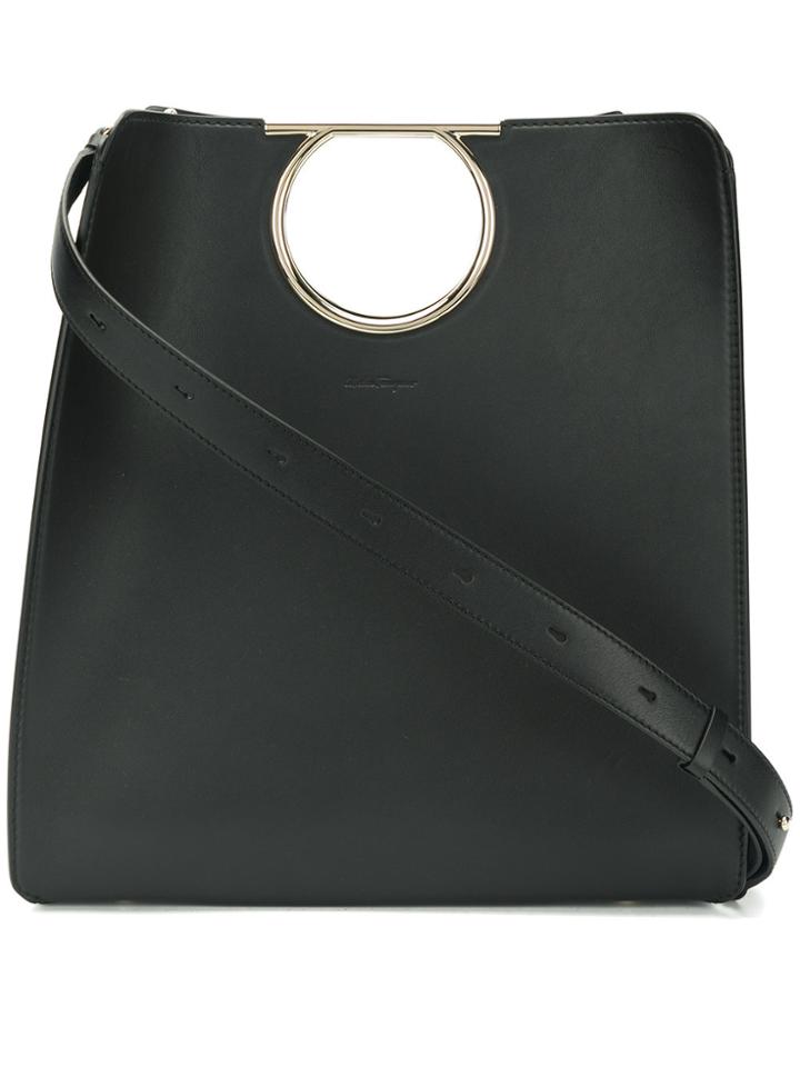 Salvatore Ferragamo Gancini Handle Tote - Black