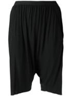 Rick Owens Lilies Drop Crotch Shorts, Women's, Size: 42, Black, Polyamide/viscose/angora/wool