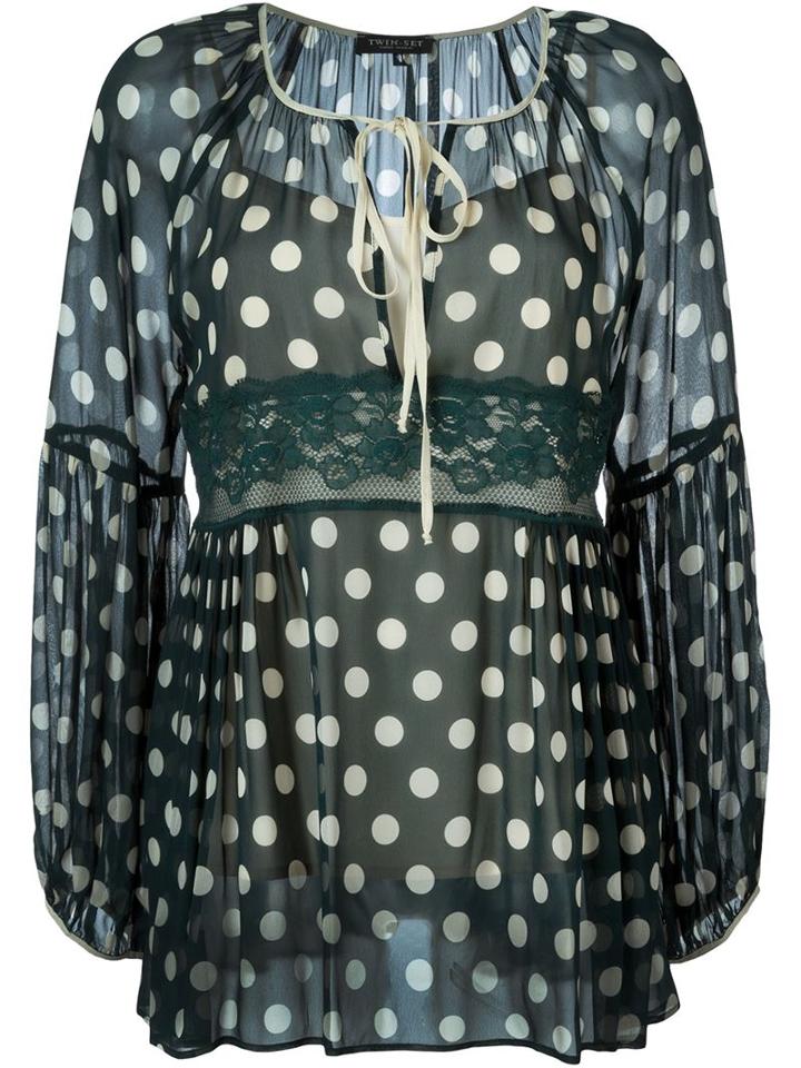 Twin-set Sheer Polka Dot Blouse