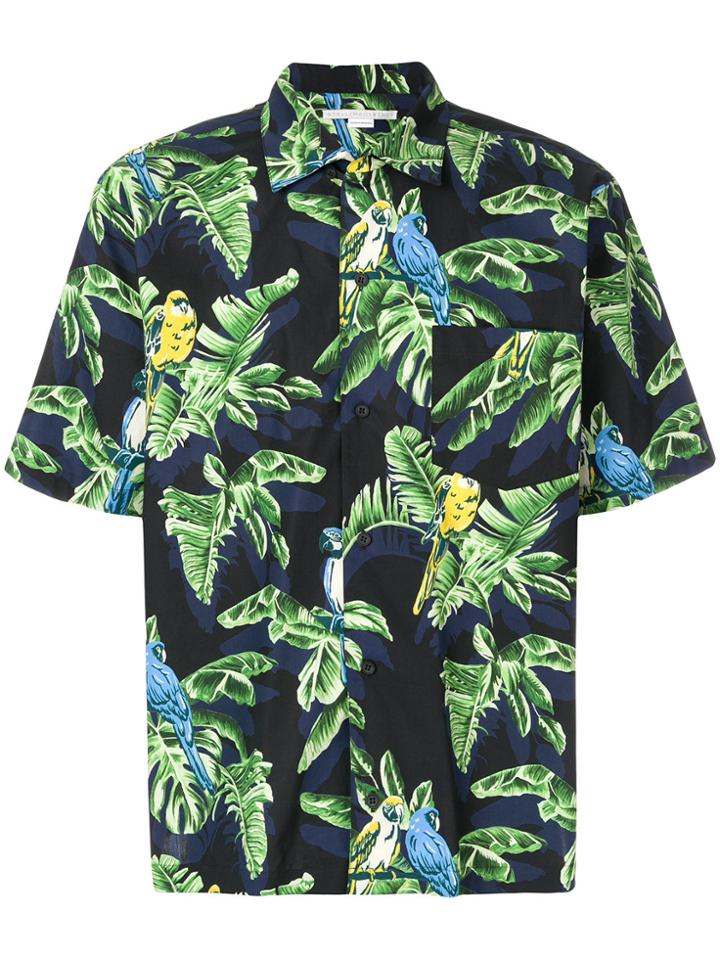 Stella Mccartney Leaf Print Short-sleeved Shirt - Black