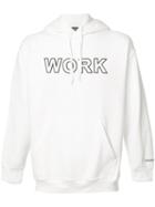 Andrea Crews 'work' Print Hoodie, Men's, Size: Large, White, Cotton/polyester