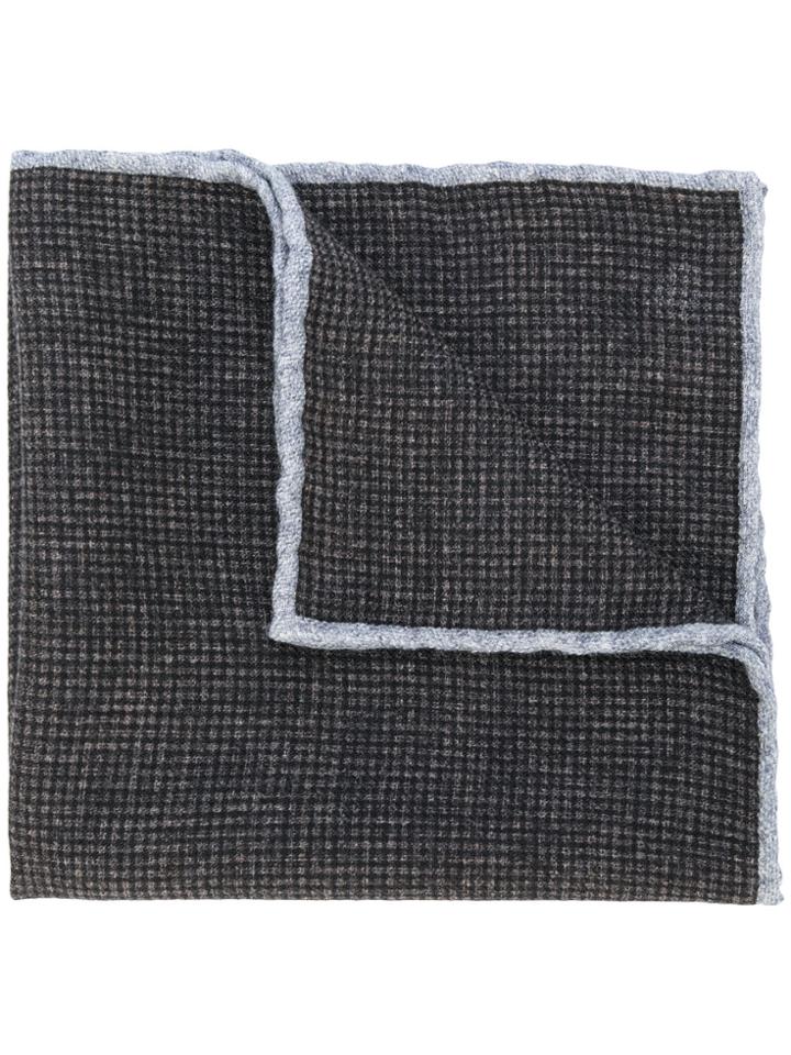 Eleventy Checked Pocket Square - Brown