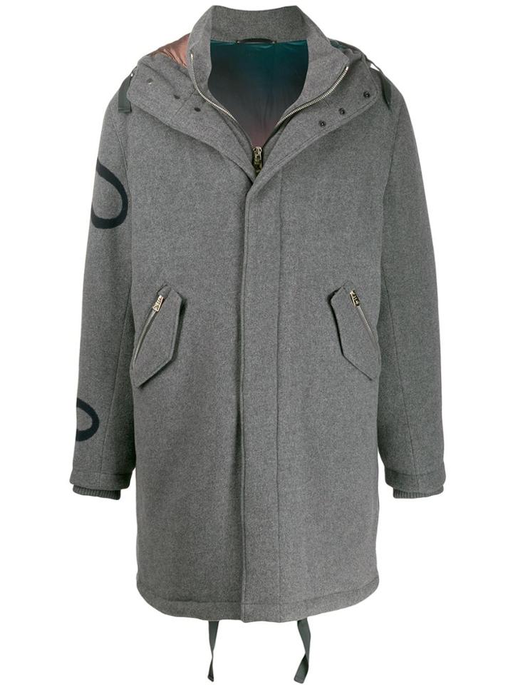 Paul Smith Logo Sleeve Padded Coat - Grey