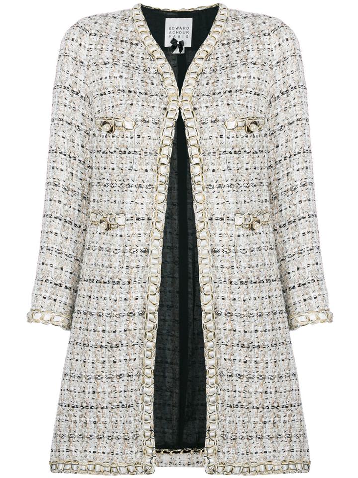 Edward Achour Paris Tweed Coat - Nude & Neutrals