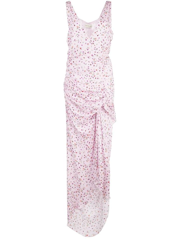 Nicholas Asymmetric Midi Dress - Purple