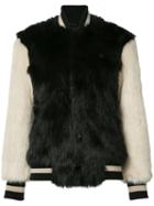 Opening Ceremony - Fur Effect Bomber Jacket - Women - Cotton/acrylic/modacrylic - Xs, Black, Cotton/acrylic/modacrylic