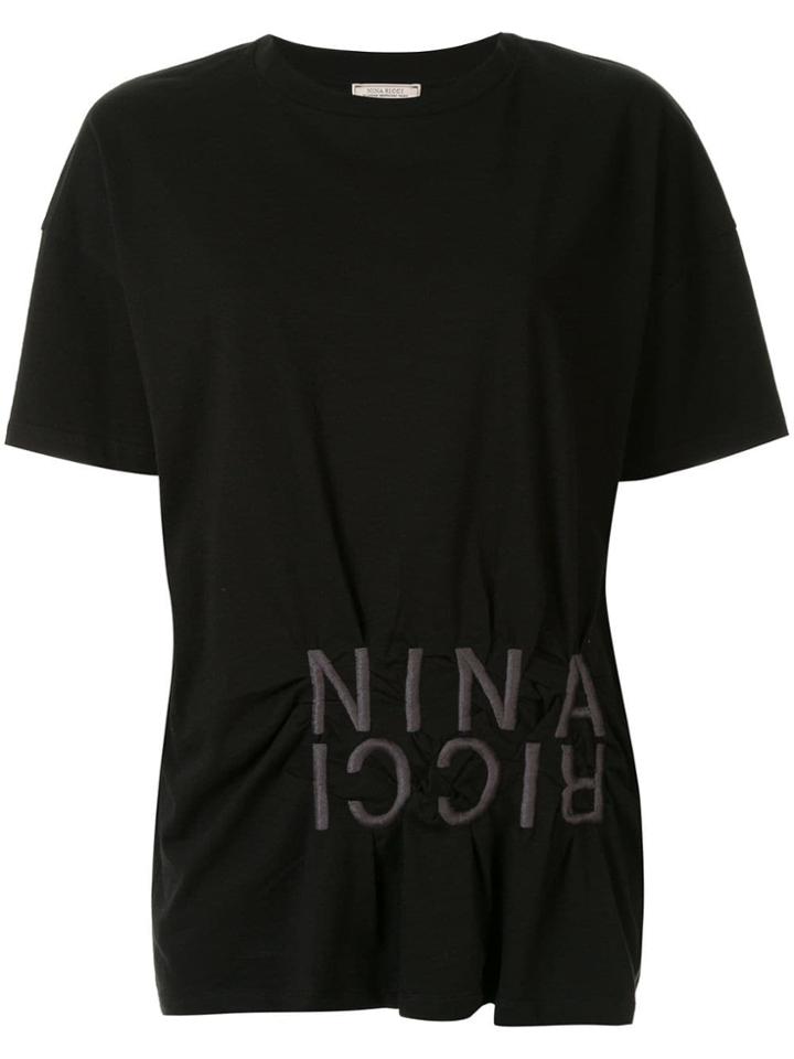 Nina Ricci Embroidered Logo T-shirt - Black