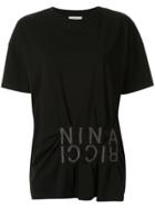 Nina Ricci Embroidered Logo T-shirt - Black