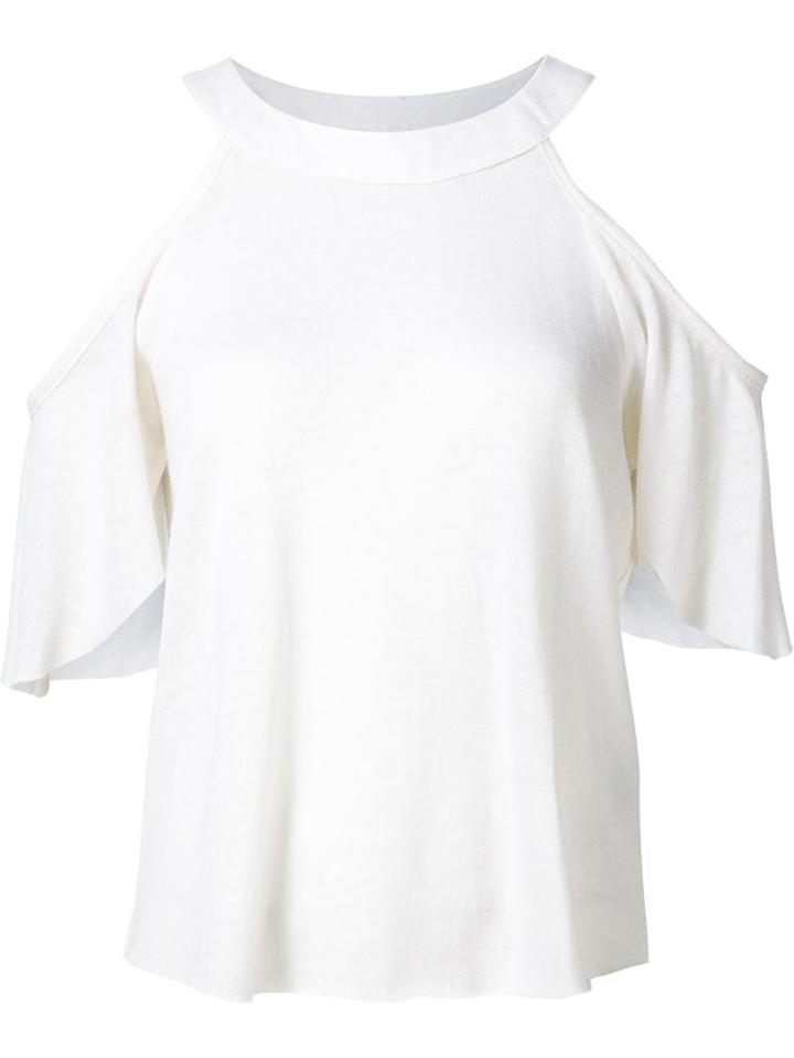 The Elder Statesman Cold Shoulder Top