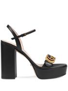 Gucci Platform Sandal With Double G - Black
