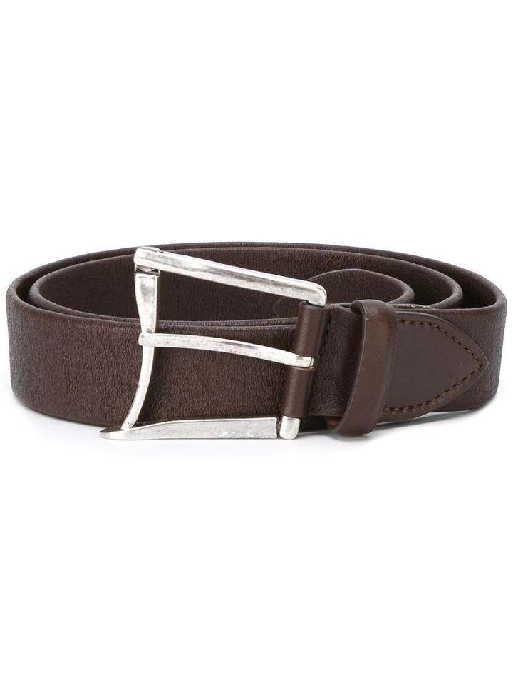D'amico Curved Buckle Belt, Men's, Size: 85, Brown, Calf Leather