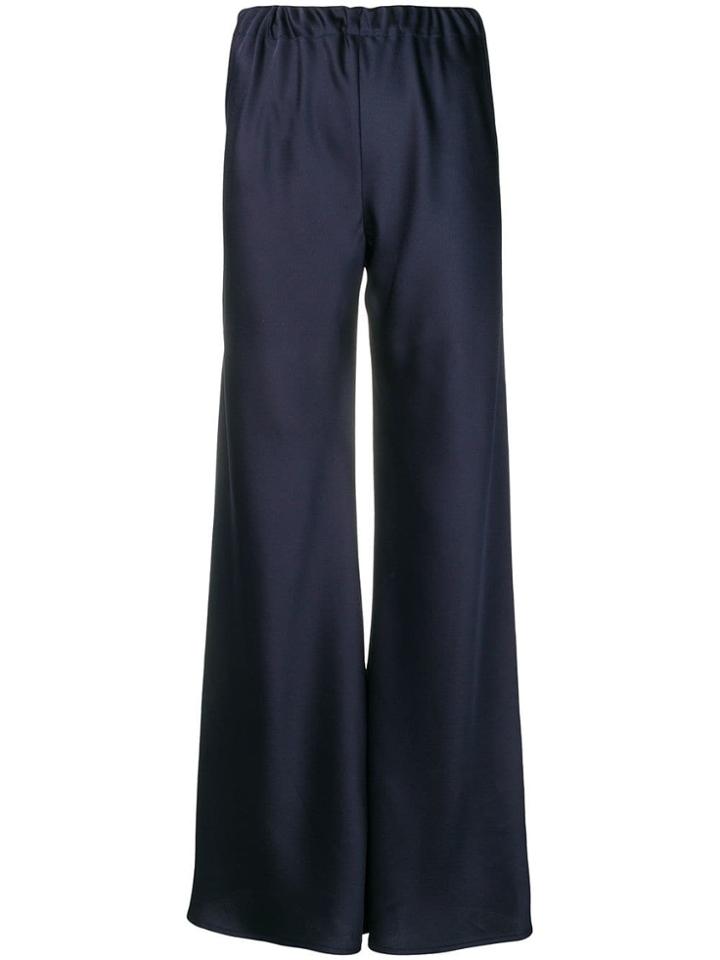 Blanca Satin Wide-leg Trousers - Blue