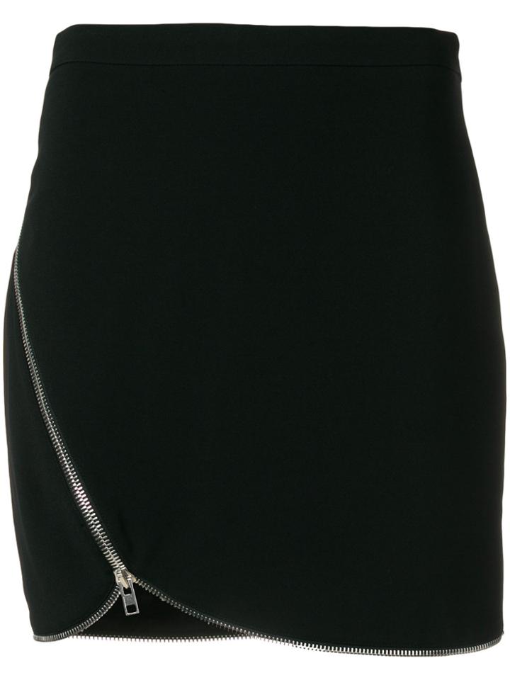 Alexander Wang Off-center Zipped Skirt - Black