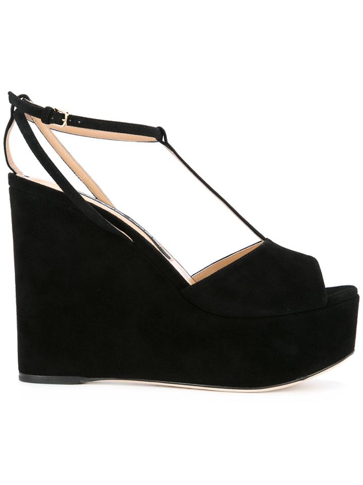 Sergio Rossi Wedged Sandals - Black