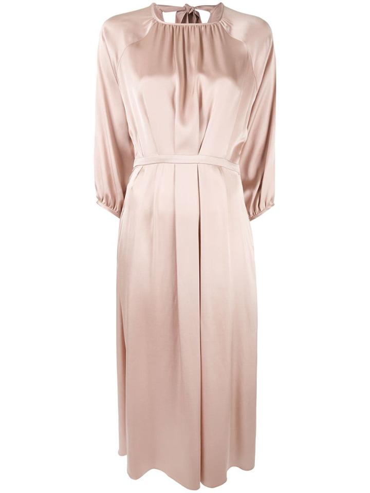 Rochas Open Back Midi Dress - Brown